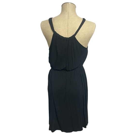 Loft Black Strappy Elastic Waist Knit Minimalist Dress, Small - Picture 2 of 6